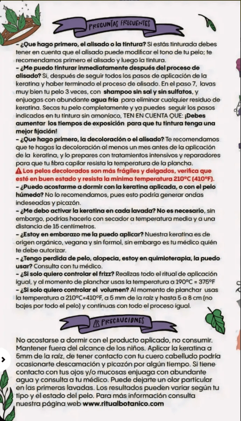 Kit Alisado Y Mantenimiento Keratina 120 Ml Ritual Botánico - Imagen 11