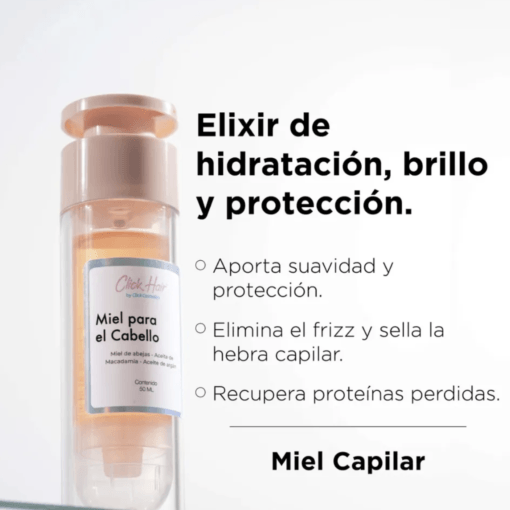 Kit Capilar Miel Brillo Intenso Y Termoprotector Click Hair - Imagen 5